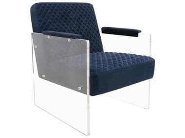 Pasargad Home Tribecca Blue Velvet Accent Chair PDCHAIR1391