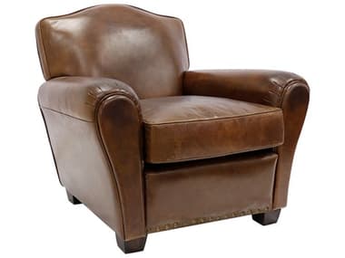 Pasargad Home Vicenza Palermo Brown Leather Accent Chair PDCHAIR865B