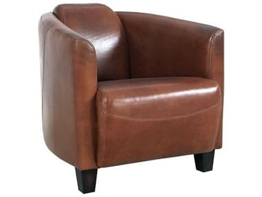Pasargad Home Vicenza Madison Brown Leather Accent Chair PDCHAIR8831