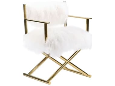 Pasargad Home Paris Love White Fur Accent Chair PDFURCHAIR2