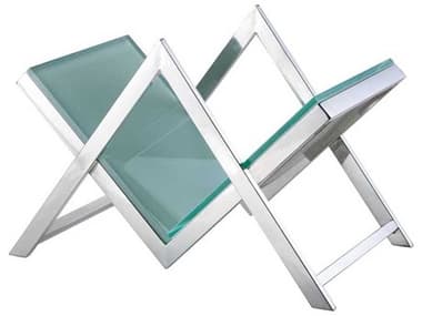 Pasargad Home Luxe White Chrome Magazine Rack PDJJ1016W