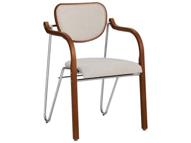 Pasargad Home Osaka Gifu Plywood Beige Upholstered Arm Dining Chair PDPJ1032