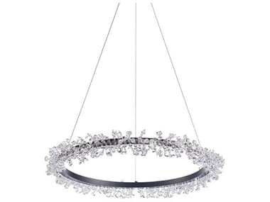 Pasargad Home Bliss Claire 1-Light Silver Black Round Chandelier PDPMT01