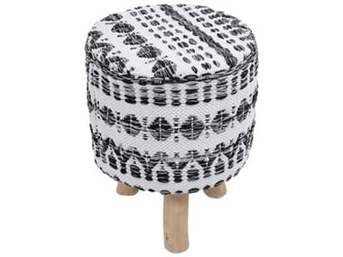 Pasargad Home Grandcanyon White Black Upholstered Accent Stool PDPPF2861