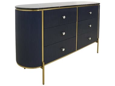 Pasargad Home Calypso Theodore 59" Navy Gold Sideboard PDPPHH1B