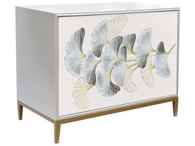 Pasargad Home Pearl Annabelle 2-Drawers White Nightstand PDPPHY2