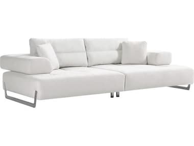 Pasargad Home Positano Ravenna White Chrome Upholstered Sofa PDPSLM0123