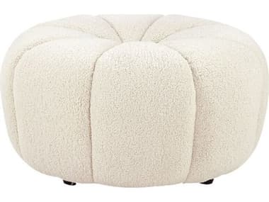 Pasargad Home Noho Pompeii Cream Upholstered Ottoman PDPZW20095