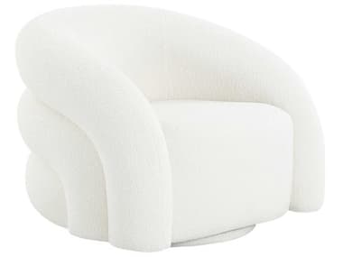 Pasargad Home Noho Azzurro Swivel White Accent Chair PDPZW50046