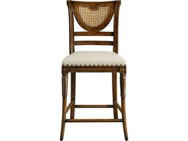 Port Eliot Cane French Walnut Upholstered Counter Stool PETPCCT99FW