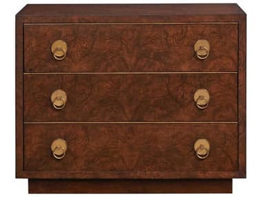 Port Eliot 3-Drawers Brown Mahogany Wood Nightstand PETPE030BRM