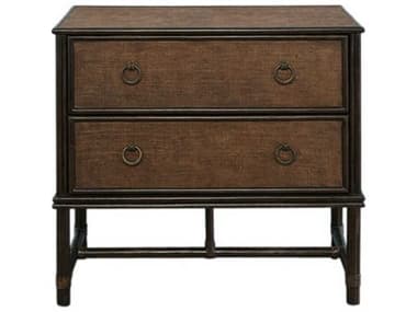 Port Eliot 2-Drawers Brown Rattan Nightstand PETPE116RR