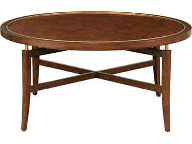 Port Eliot Round Wood Mahogany Coffee Table PETPE640MAB