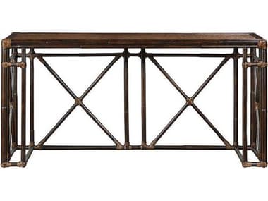 Port Eliot 60&quot; Rectangular Rattan Espresso Console Table PETPE705ES