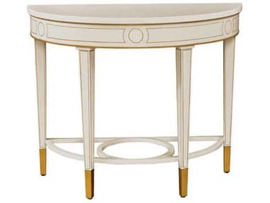 Port Eliot 38&quot; Demilune Wood White Lacquer Console Table PETPE738WHLQ