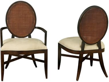 Port Eliot Oval Cane Brown Upholstered Armless Dining Chair PETPECH07SP