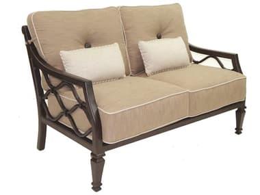 Castelle Villa Bianca Deep Seating Cast Aluminum Loveseat with Two Kidney Pillows PF1111T