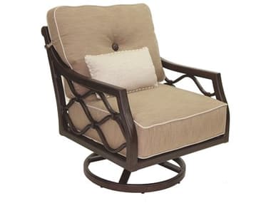 Castelle Villa Bianca Deep Seating Cast Aluminum Swivel Rocker Lounge Chair with One Kidney Pillow PF1115T