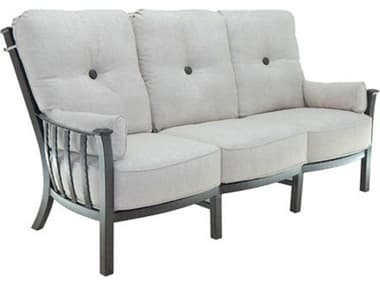 Castelle Santa Fe Deep Seating Cast Aluminum Ultra High Back Lounge Sofa with Two Side Pillows PF1434T