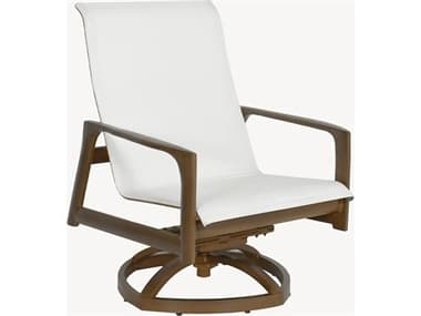 Castelle Berkeley Sling Cast Aluminum Swivel Rocker Lounge Chair PF1E95