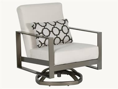 Castelle Park Place Deep Seating Cushion Cast Aluminum High Back Swivel Rocker Lounge Chair PF2235R