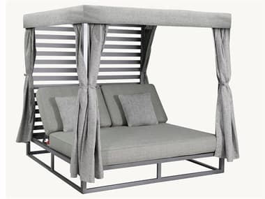 Castelle Park Place Deep Seating Cushion Cast Aluminum Daybed with Canopy PF2262T