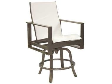 Castelle Park Place Sling Dining Cast Aluminum High Back Swivel Counter Stool PF2279M
