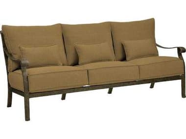 Castelle Madrid Deep Seating Cast Aluminum Sofa with Three Kidney Pillows PF3814T