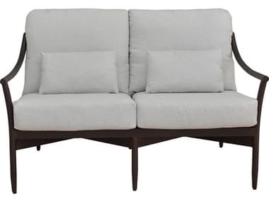 Castelle Larga Cushion Aluminum Loveseat with Two Accent Pillows PF3C11R