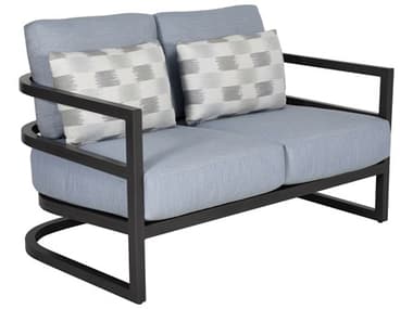 Castelle Gala Cushion Aluminum Loveseat with Accent Pillow PF4A11R