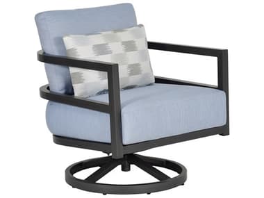Castelle Gala Cushion Aluminum Swivel Rocker Lounge Chair with Accent Pillow PF4A15R
