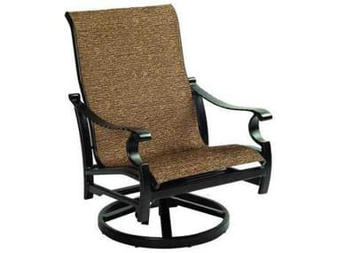 Castelle Monterey Sling Dining Cast Aluminum Swivel Rocker Lounge Chair PF5890