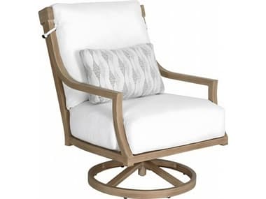 Castelle Nicoya Deep Seating Cast Aluminum Swivel Rocker Lounge Chair with One Accent Pillow PF5A16R