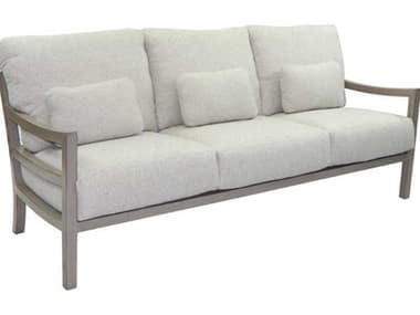 Castelle Roma Deep Seating Aluminum Sofa with Three Throw Pillows PF9614R