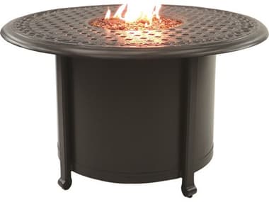 Castelle Vintage Cast Aluminum 38 Round Coffee Table with Firepit and Lid PFDCF38WL