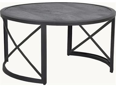 Castelle Saxton Aluminum 36'' Round Coffee Table with Xaria Cast Pattern PFE2CC36