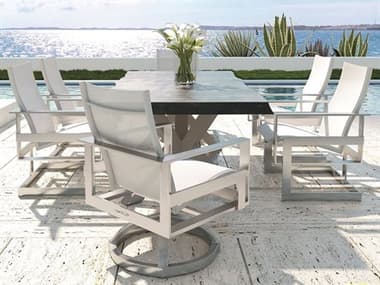 Castelle Eclipse Sling Dining Cast Aluminum Dining Set PFECLPSLNDINSET