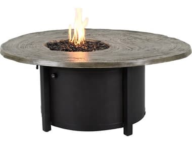 Castelle Natures Wood Aluminum 53'' Round Fire Pit Coffee Table PFF1NCF54WL