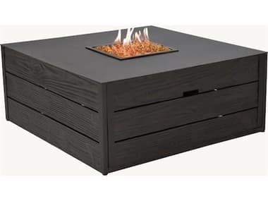 Castelle Natures Wood Aluminum 42'' Wide Square Coffee Fire Pit Table PFF1VSF42WL