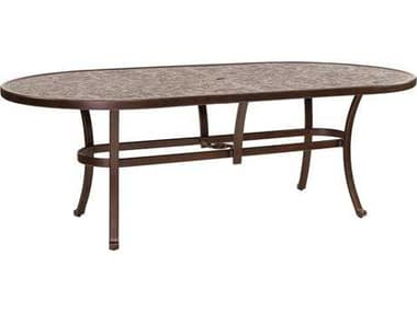 Castelle Vintage Cast Aluminum 84-86W x 44D Oval Dining Table Ready to Assemble PFNOD84