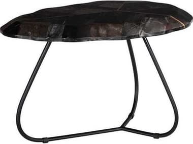 Phillips Collection Mosaic Leaf Petrified Wood Natural Black Gold Coffee Table PHCID116040