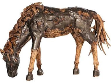 Phillips Collection Brown Mustang Grazing Horse Armored Sculpture PHCID116543