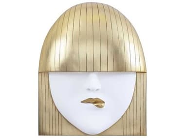 Phillips Collection Large White and Gold Leaf Pout Fashion Faces 3D Wall Art PHCPH101926
