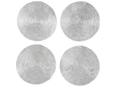 Phillips Collection Ripple Wall Disc Resin Silver Leaf with Antiquing 3D Wall Art (Set of 4) PHCPH102837