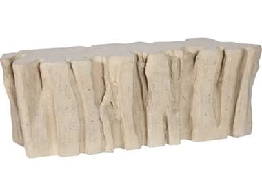 Luxecor Flow Root Roman Stone Off White Accent Bench LXCFLO32261