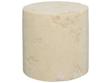 Phillips Collection Cast Formation 22" Round Resin Roman Stone Off White End Table PHCPH111486