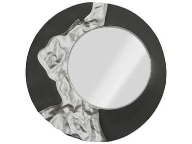 Phillips Collection Mercury Silver Leaf Black Round Wall Mirror PHCPH113441