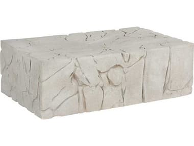 Phillips Collection Chunk 47" Rectangular Resin Roman Stone Off White Coffee Table PHCPH115148