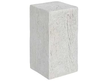 Phillips Collection Log Prism 9" Square Resin Roman Stone White End Table PHCPH115680