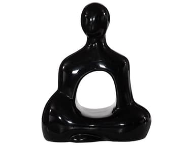 Phillips Collection Buddha Seated Sculpture in Gel Coat Black PHCPH118774